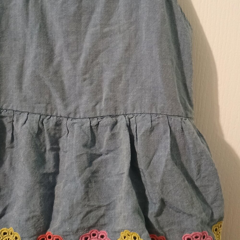 Old Navy/Tiered Dress/Girls/M 8/Denim Blue/Embroidered Sleeveless - Picture 5 of 8